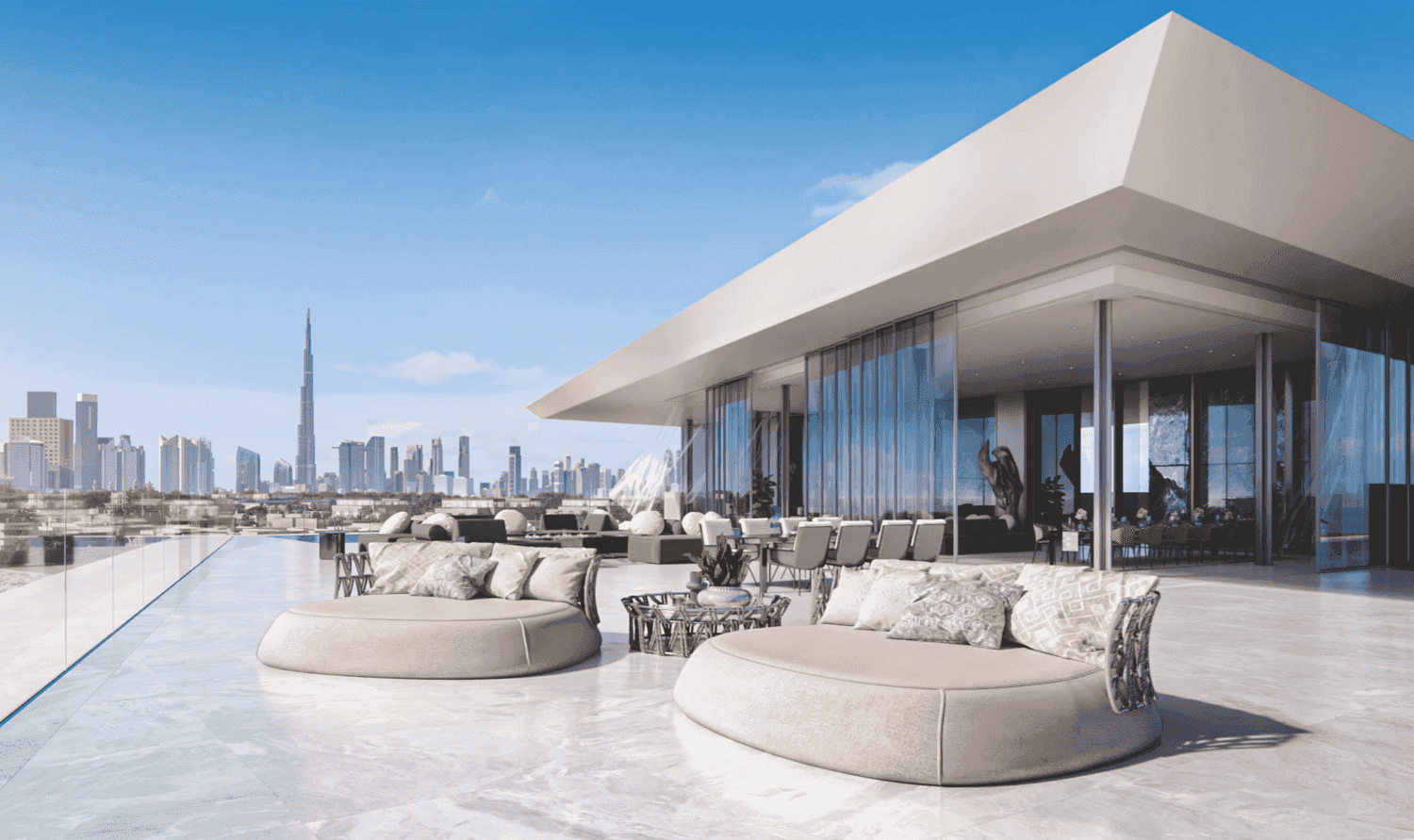 Roof Pool With Pool Spa And Bar