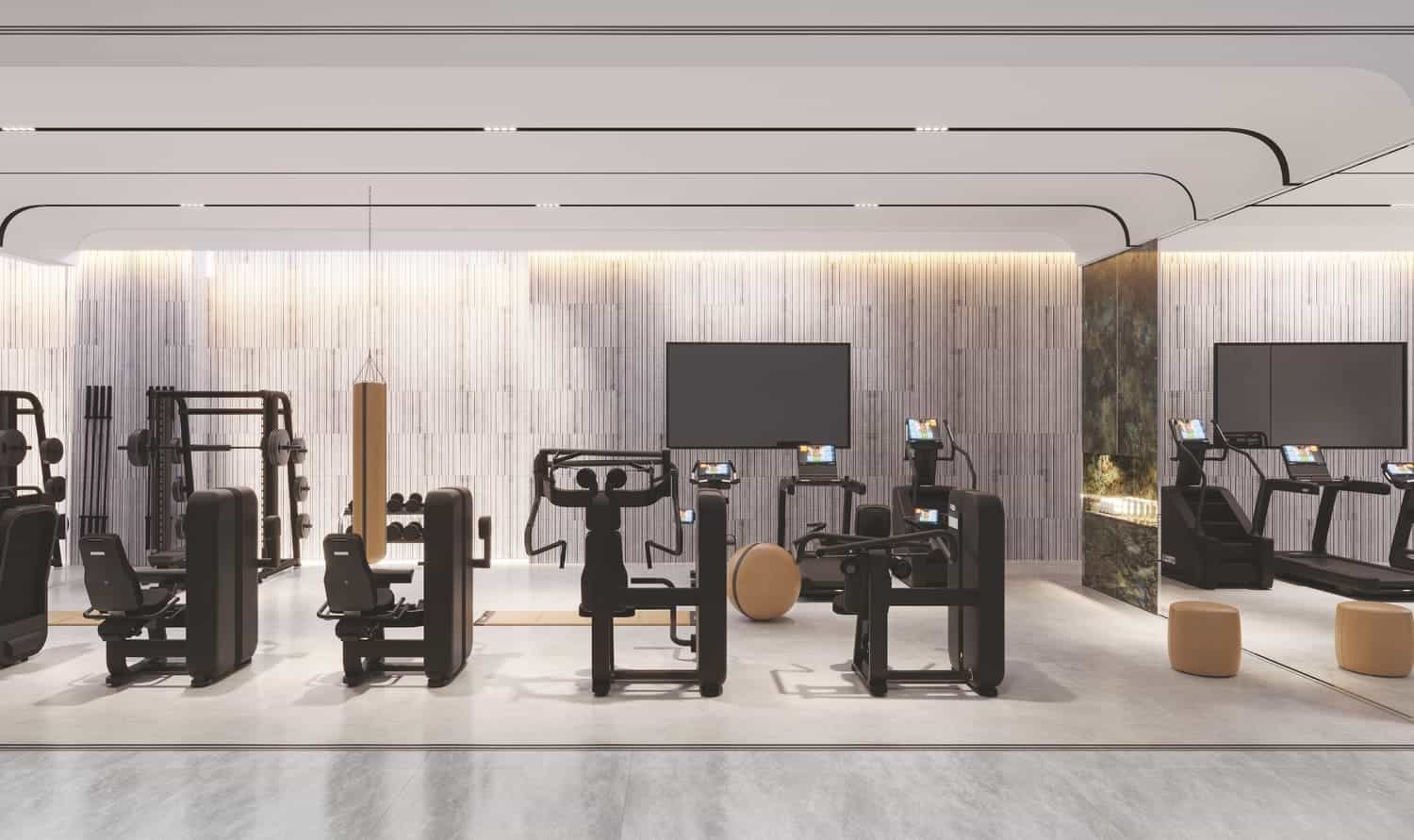 Fitness Studio Overlooking The Pool Deck