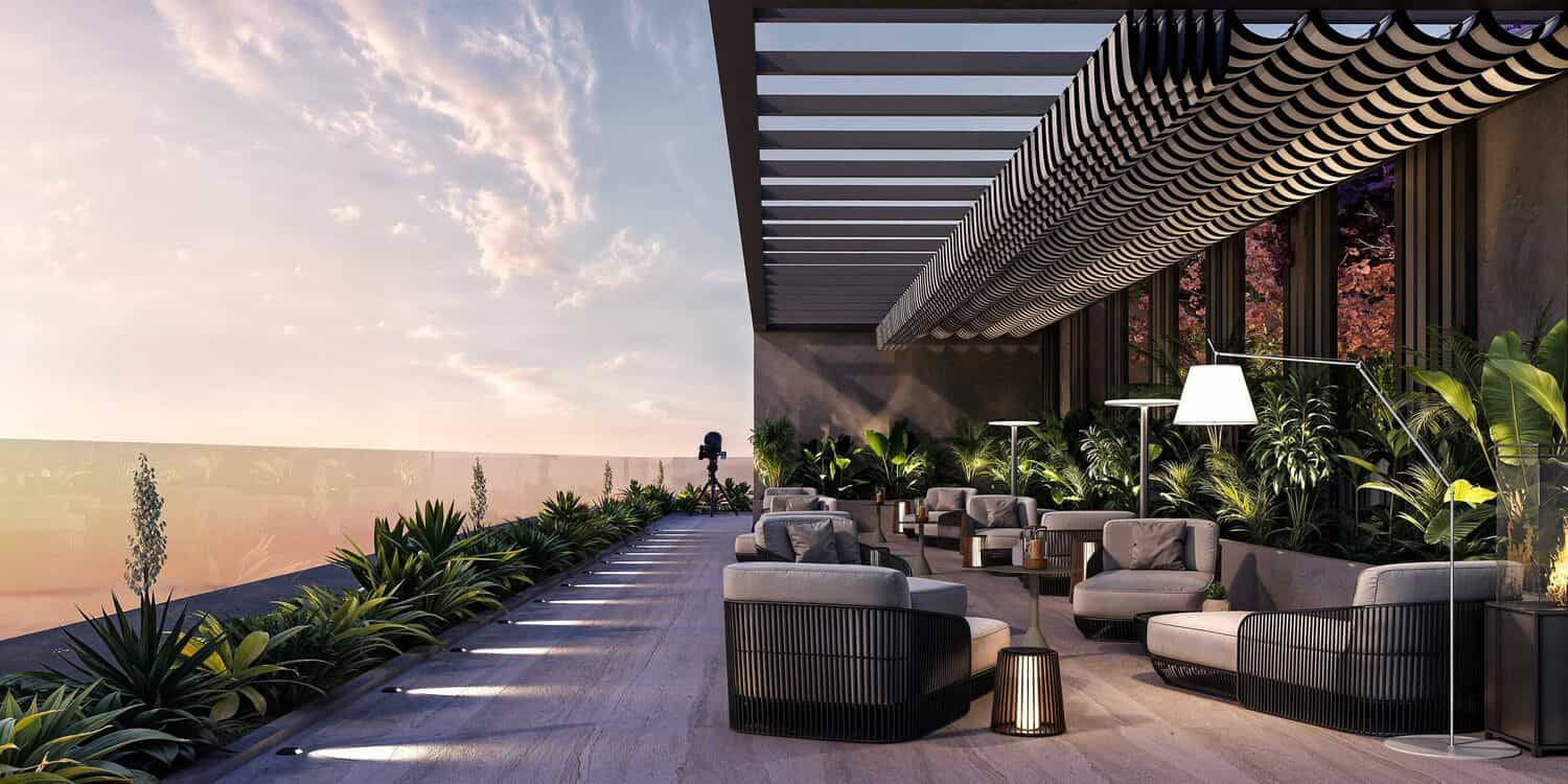 Rooftop With Skyline View