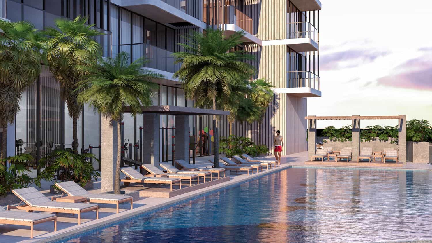 Pool Deck With Sun Loungers