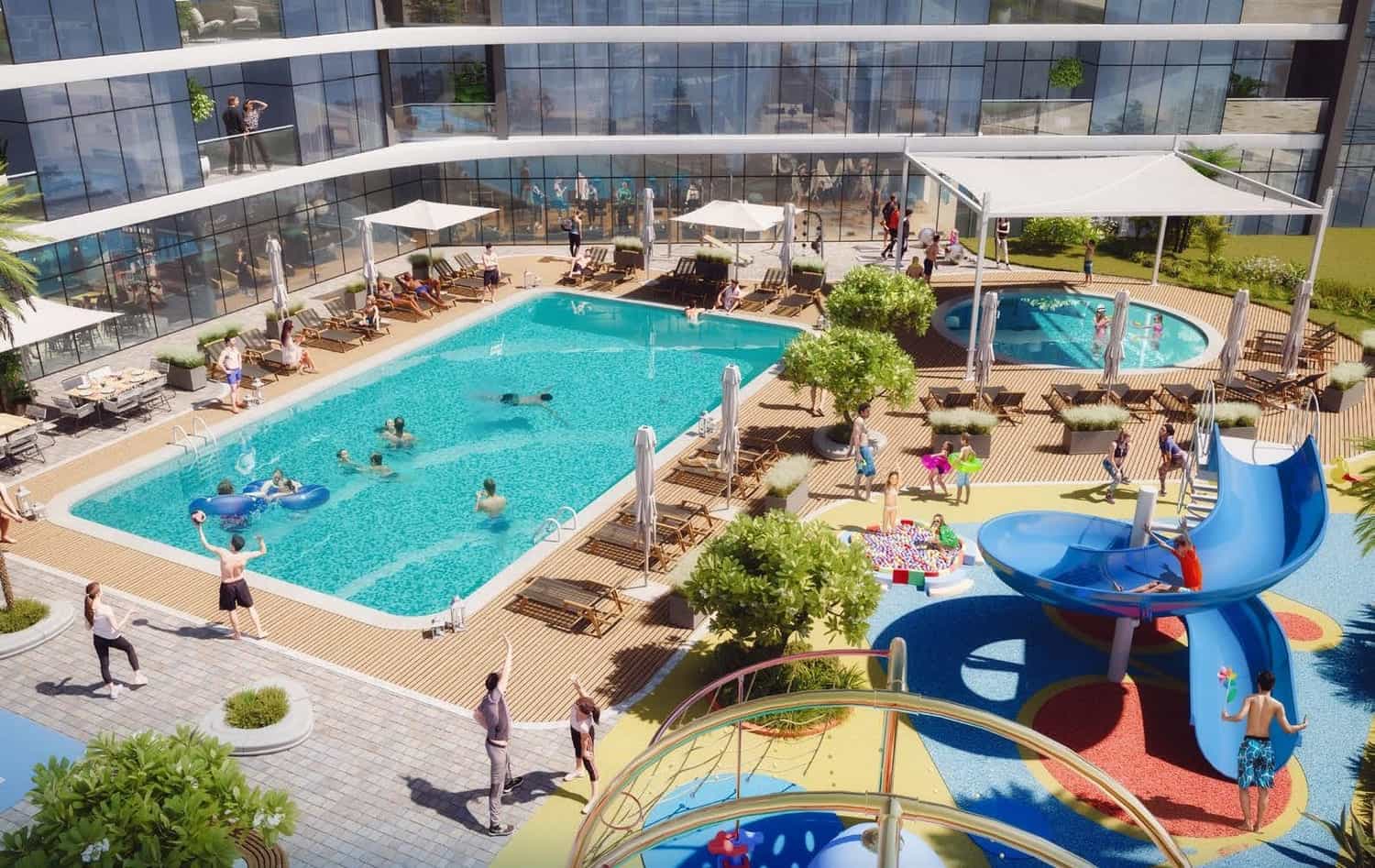 Lap And Kids Pool And Kids Play Area