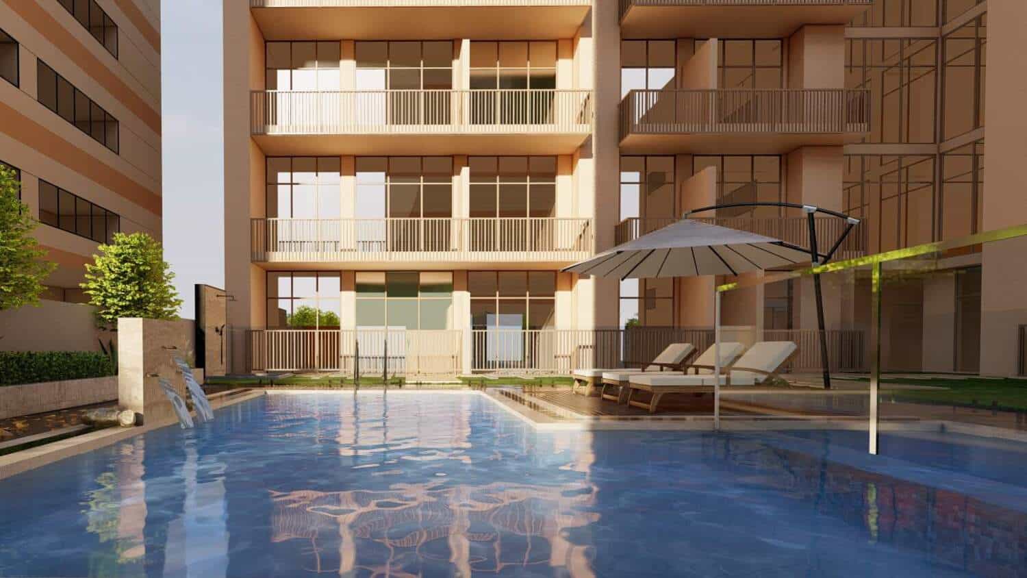Swimming Pool With Kids Play Area