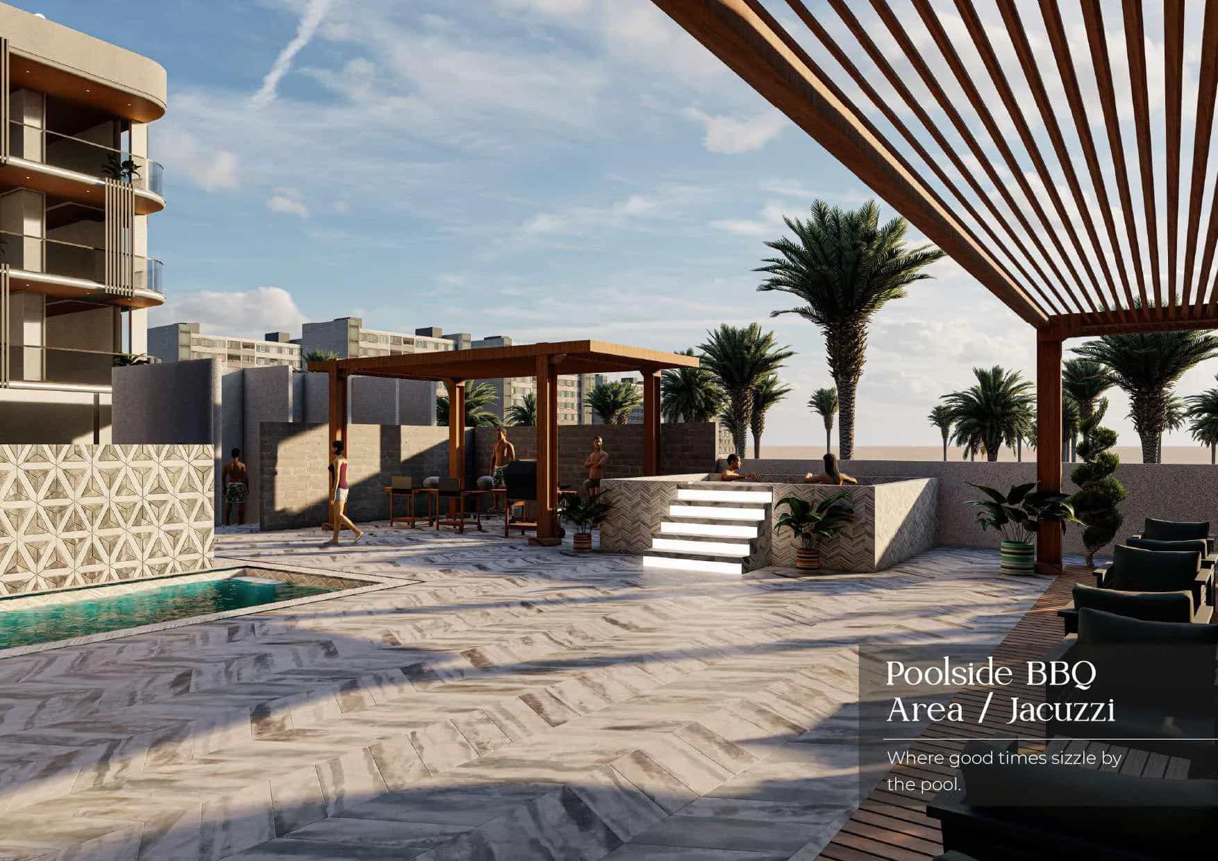 Poolside Barbeque Area