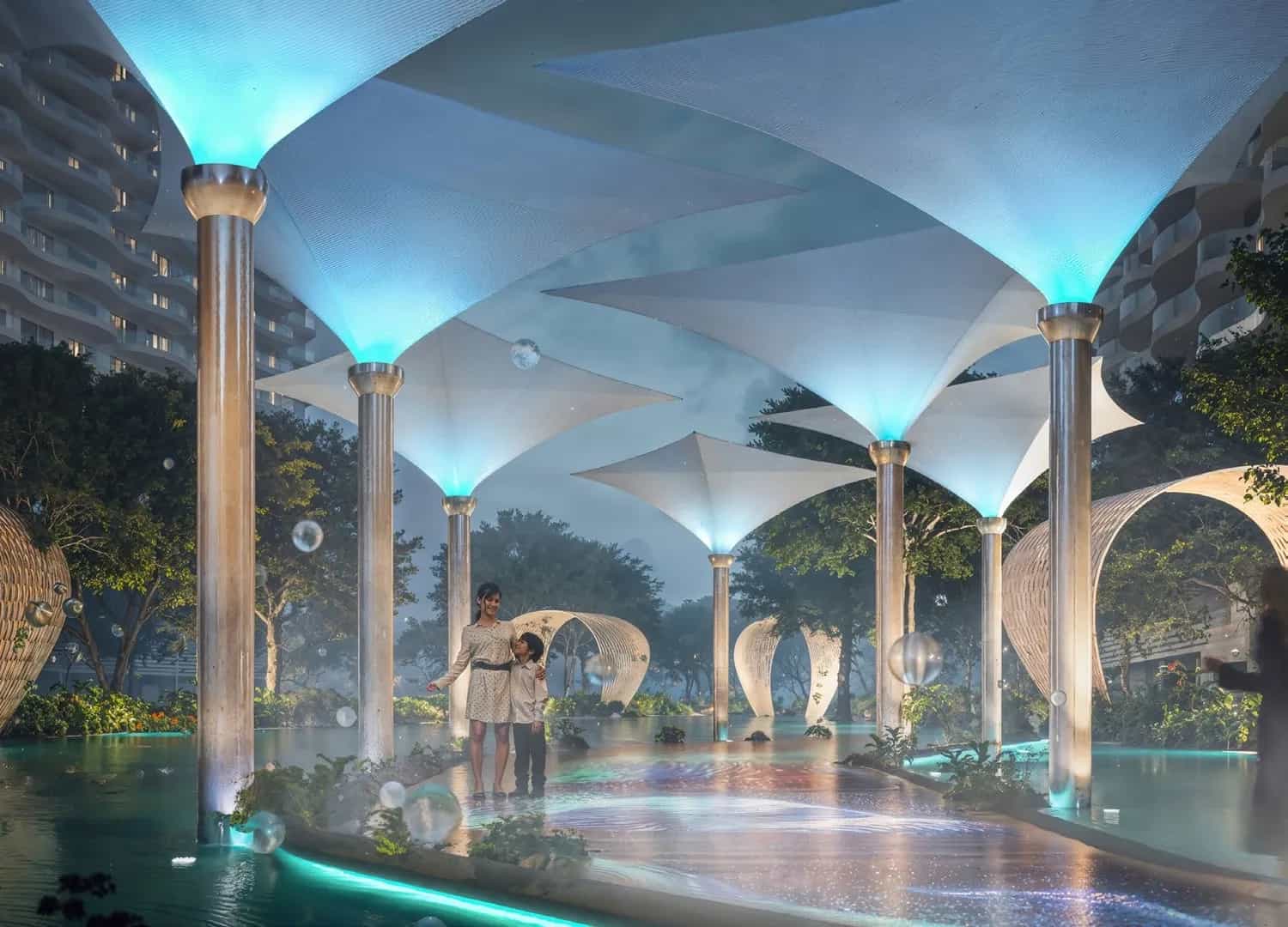 Climat-cooling Water Canopy
