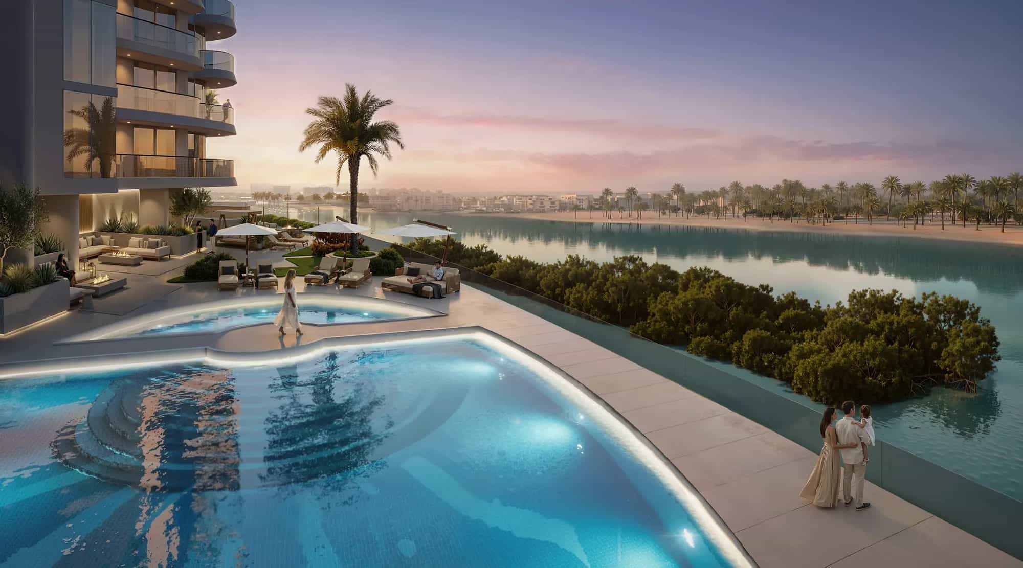 Sunlit Pool Overlooking Mangroves