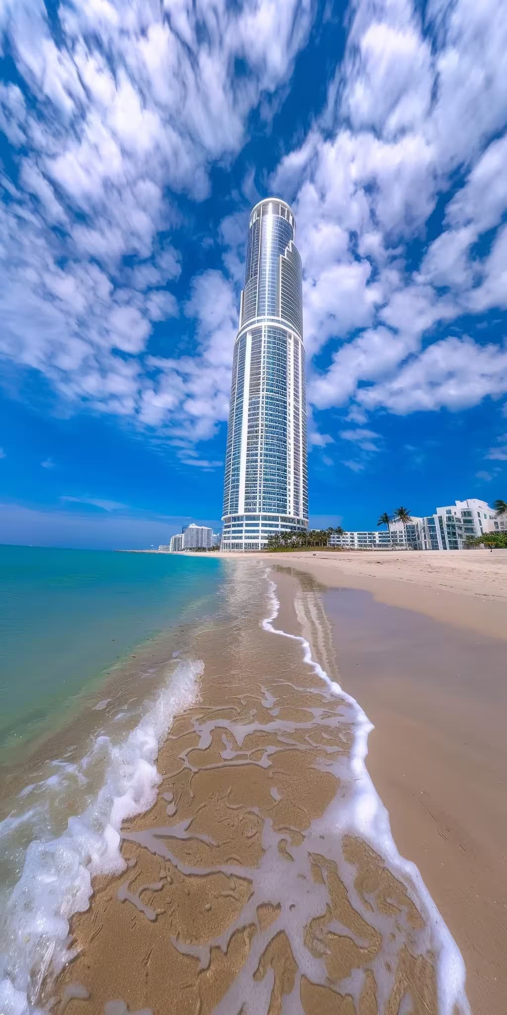 Dubai beachfront tower view