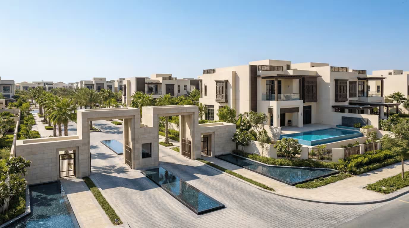 Palm Jumeirah shoreline during sunset