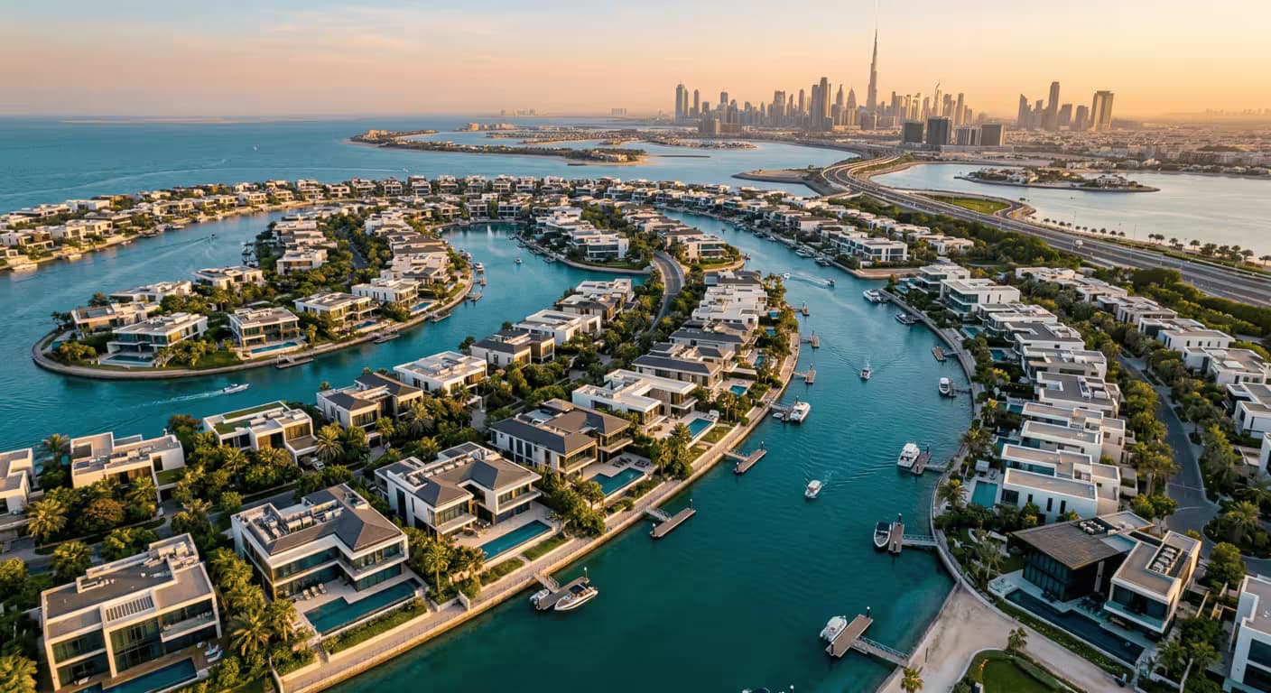 Aerial view of Dubai Hills Estate villas