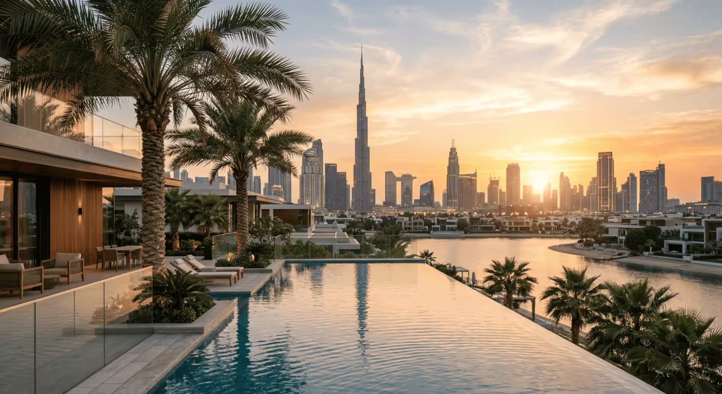 Downtown Dubai skyline with Dubai Mall