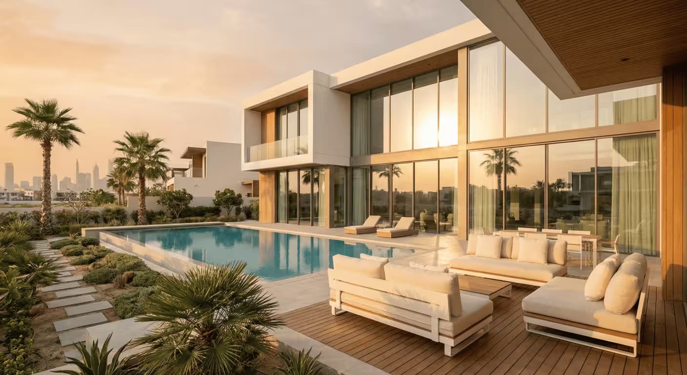 Wellness retreat overlooking the Dubai desert